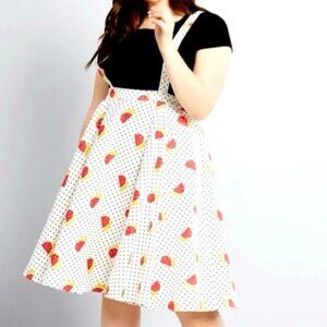 Collectif X ModCloth Liesel Pinup Grapefruit Citrus Jumper Suspender Dress UK18